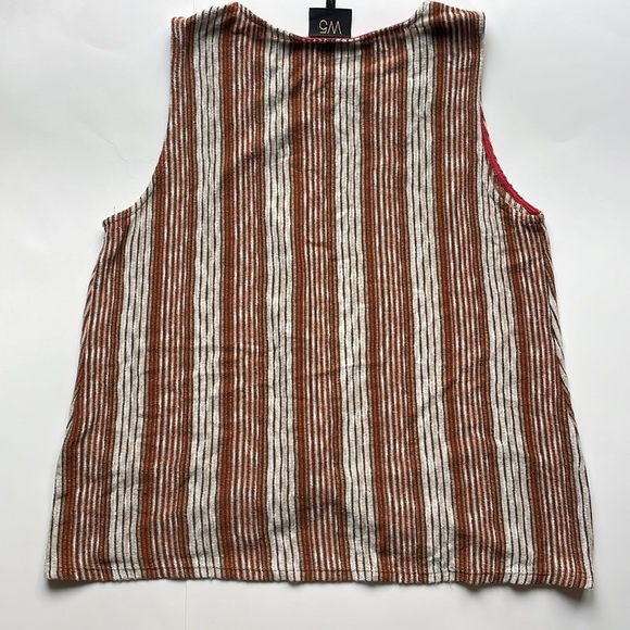 anthropologie W5 Women's Brown and White Striped Tank Top jersey soft - Picture 5 of 5